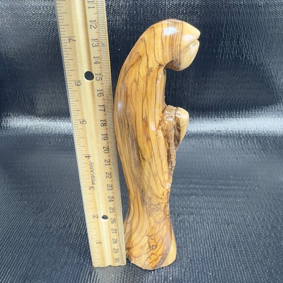 Vintage Hand Carved Wood Madonna Virgin Mary Figurine Folk Art Hand Made Figure - Picture 2 of 13